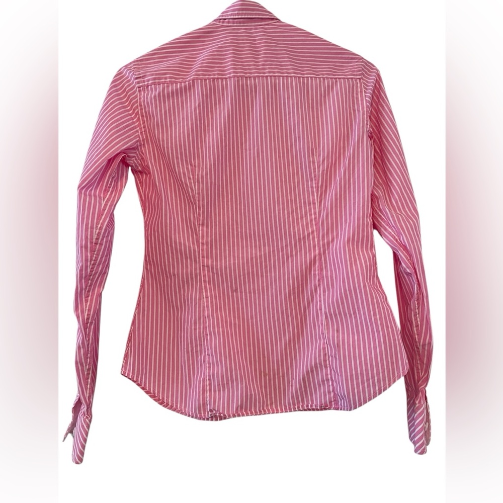 2/$15 3/$20🌹 LILLY PULITZER Button Down Shirt Long Sleeve Stripe Pink-White Sz 2 - Picture 2 of 7